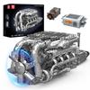Mold King 10168 Technology V8 Twin Turbo Engine Block Kit с моторизованным MOC Block Model Kit, Technik Kids and Adults Blocks Toys Collection