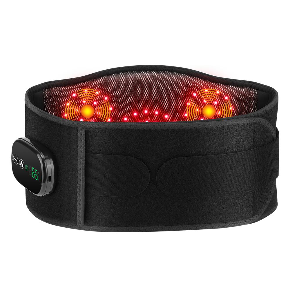 Heated Waist Massager Light Decompression Lumbar Support Belt Blood Circulation Disc Herniation Relief Electric Infrared Pads