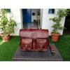 Bag Laptop Leather Messenger Genuine Vintage Briefcase  Shoulder Men Brown