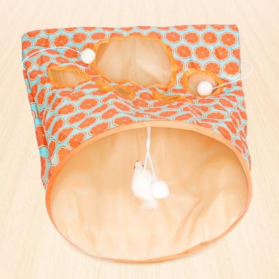 Cat Tunnel Toy Foldable Kitty Tunnel Bag for Indoor Peekaboo Interactive Play Multifunctional Flexible Cat Tunnel Toy with Little Mouse Toy Ball