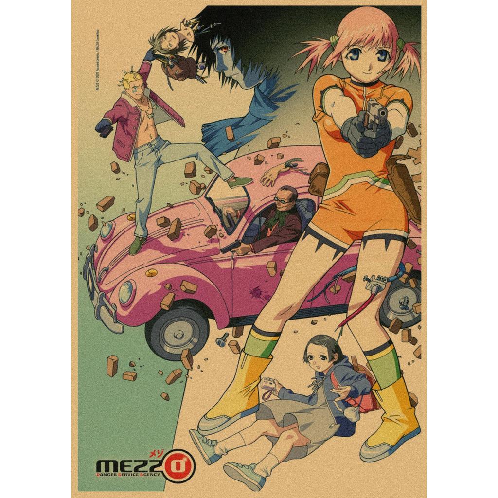 Retro Japanese Anime Poster - Yasuomi Umetsu's Killer Girl on Kraft Paper Wall Art Mural 262