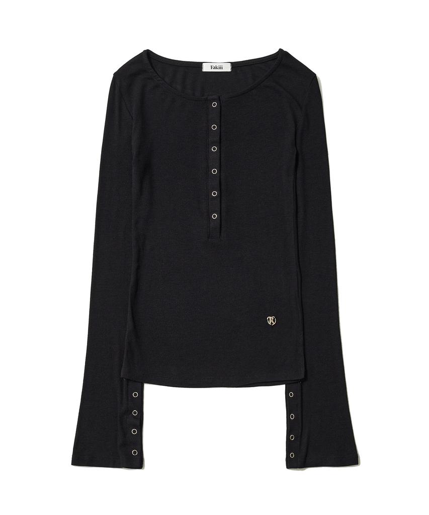 FAKIII Button Bell Line Knit_Black