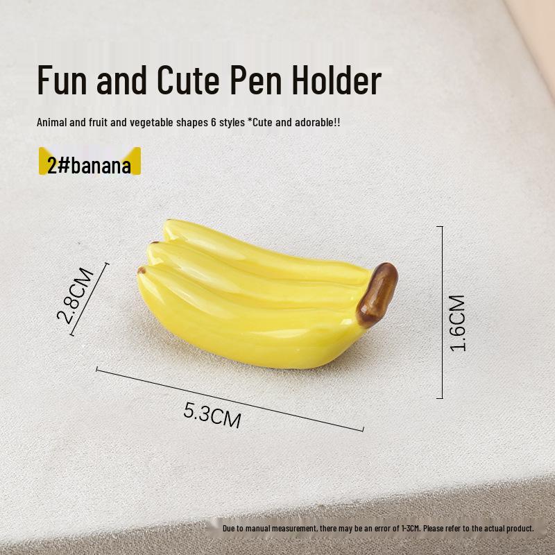 Милый мультяшный держатель для ручек и кистей для нейл-арта - Дизайн Бегемот, Арбуз, Банан