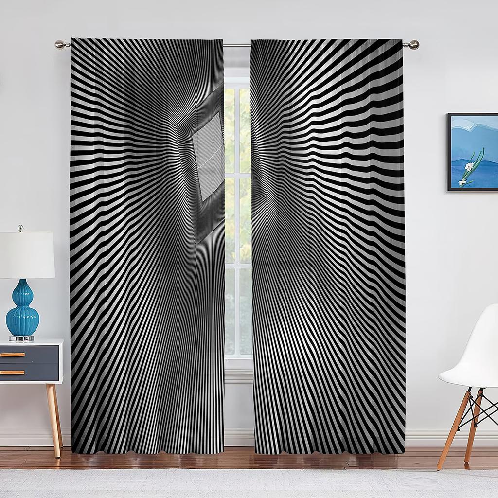 Психоделическая Радуга, оптическая иллюзия, прозрачная занавеска для гостиной, спальни, вуаль, драпировка, кухонное окно, тюлевые шторы, домашний декор