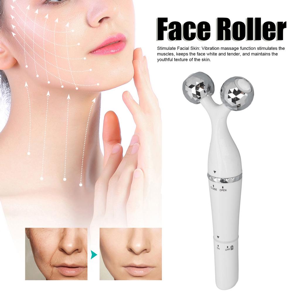Electric Face Roller Vibrate Lift Tighten Reduces Aging Wrinkles Face Massager Roller