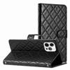 Quilted Pattern Faux Leather Wallet Case for iPhone 7 8 XS 11 12 13 14 15 16 17 Series, 360° Protection with Card Slots & Stand