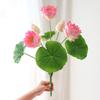 Plastic Simulation Candock Realistic Fake Flowers Silk Lotus Flower Home Living Room Decor