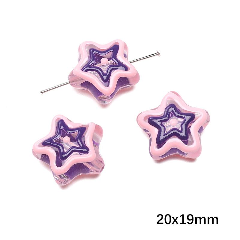 Handmade Beads Acrylic Double-sided Hand-painted Round Beads Graffiti Handmade Beads Diy Weaving Cell Phone Chain String Loose Beads Material