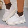 Мода 2024 Новые Слипоны Удобные На толстой подошве Повседневные Холодостойкие Женские Ботинки Зимняя Мода Круглый носок На плоском каблуке Теплые Снежные Ботинки