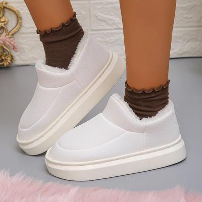 2024 Новые удобные женские ботинки слипоны на толстой подошве в стиле кэжуал, устойчивые к холоду, зимняя мода, с круглым носком, на плоском каблуке, теплые зимние ботинки для снега