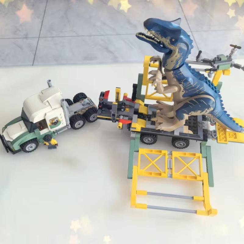 Compatible MOC Sets Dinosaur Series Building Blocks 76966 Dinosaur Missions: Allosaurus Transport Truck Children World Park Toys