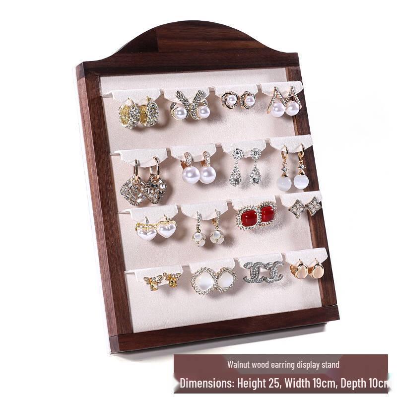 Walnut Jewelry Display Stand Set: Ring Tray & Necklace Mannequin