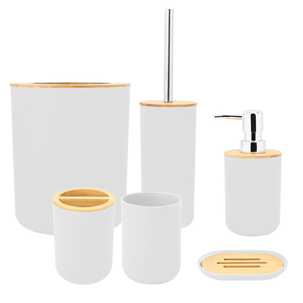 Набор из 6 предметов для дома, ванной комнаты, мыльница, держатель для зубных щеток, стакан для полоскания, бутылочка для лосьона, набор аксессуаров, белый