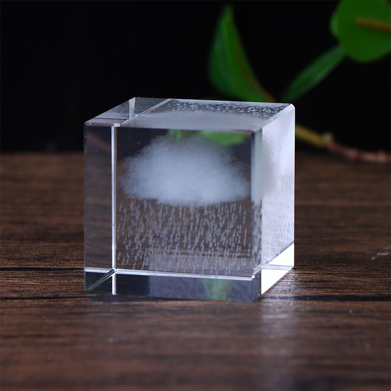 Кристаллический куб 4 см - 3D внутренняя гравировка Луна/Сердце Галактика Парящий декор, Настольное украшение Подарок для женщин/мужчин