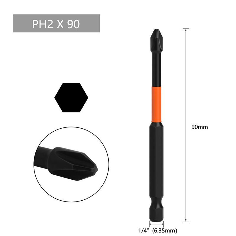 1/6 шт. магнитная электрическая отвертка, крестовая головка PH2, ударная головка из сплава S2, твердая отвертка, противоскользящая, отвертка, ручная дрель