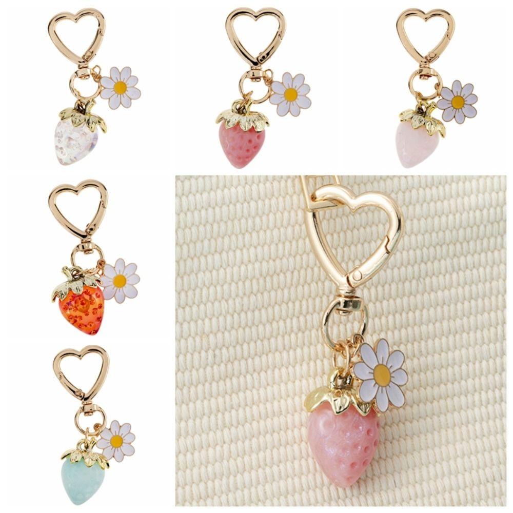 Ornament Fruit Pendant Colorful Strawberry Keyring Fashion Strawberry Keychain  Jewelry Gift