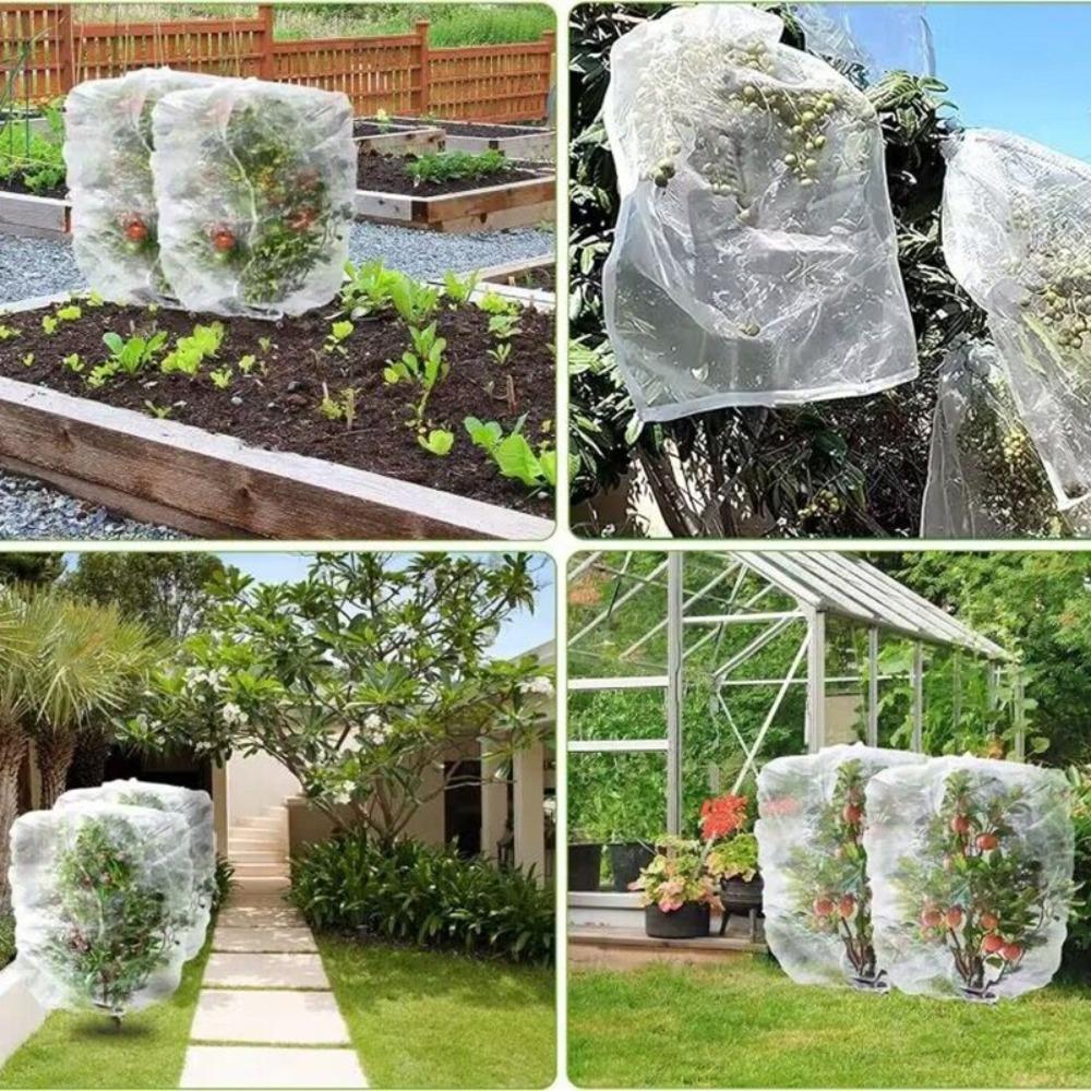 Mesh Plant Cover Bags Drawstring Plant Protection Net Reusable Garden Netting  Garden Tools