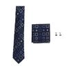 Mens Tie Set Handkerchief Cufflinks Polyester Silk Durable Wear Resistant Business Leisure Style