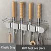 Punch-Free Wall-Mounted Mop and Broom Holder - Bathroom Storage Hook