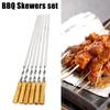 Barbecue Grill Stick 55cm 21.65" BBQ Tools Barbecue Supplies BBQ Skewers Kitchen Tools 6Pcs Long Handle Shish Kebab