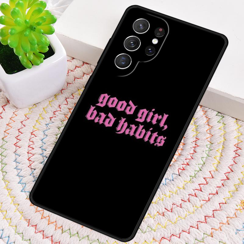 Чехол из силикона для телефона Samsung Galaxy note 10 pro S26 S25 S24 S23 S22 S21 Plus S25Ultra с надписью "Good Girl Bad Habits"