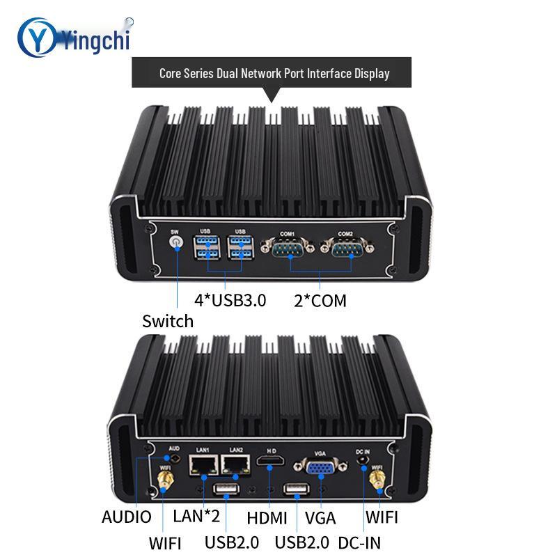 Yingchi Mini Fanless Industrial PC N100/N150 Core i3/i5/i7/J1900