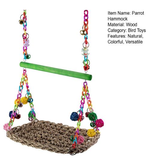 Качели с птицами и попугаями, тканые гамак для скалолазания, коврик для качелей, красочный гамак для попугаев, подставки для птичьей клетки