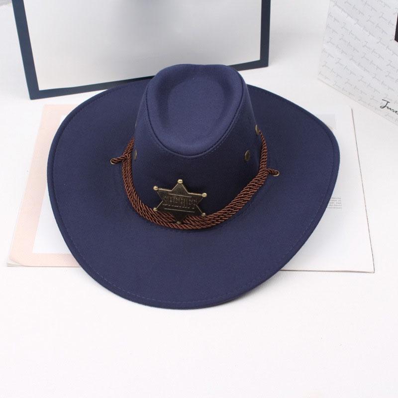 INS унисекс для женщин и мужчин имитация замши шестиконечная звезда шерифа с широкими полями солнцезащитная кепка от солнца пляжная ковбойская шляпа в стиле пастушка в стиле вестерн