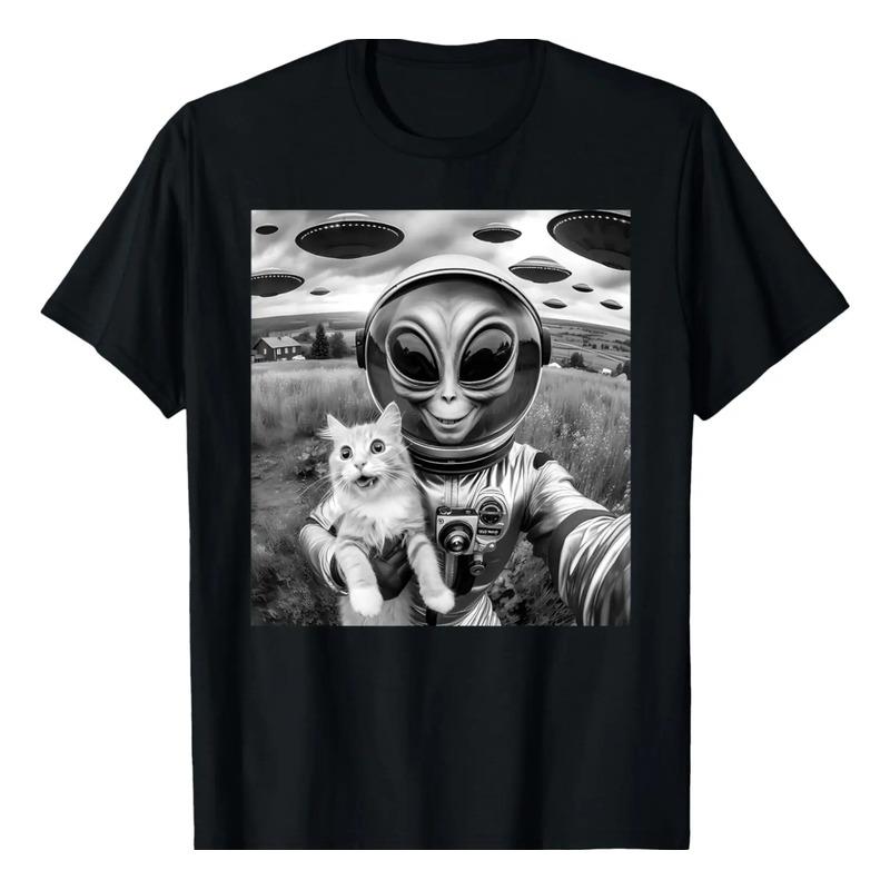 Gato Ufo Selfie Cat Rapduction Alien Gracioso Regalo Lindo M