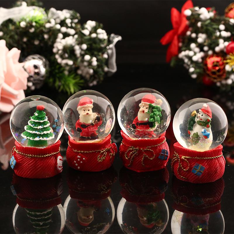 Christmas Light-Up Resin Glass Ball Snow Globe Ornament