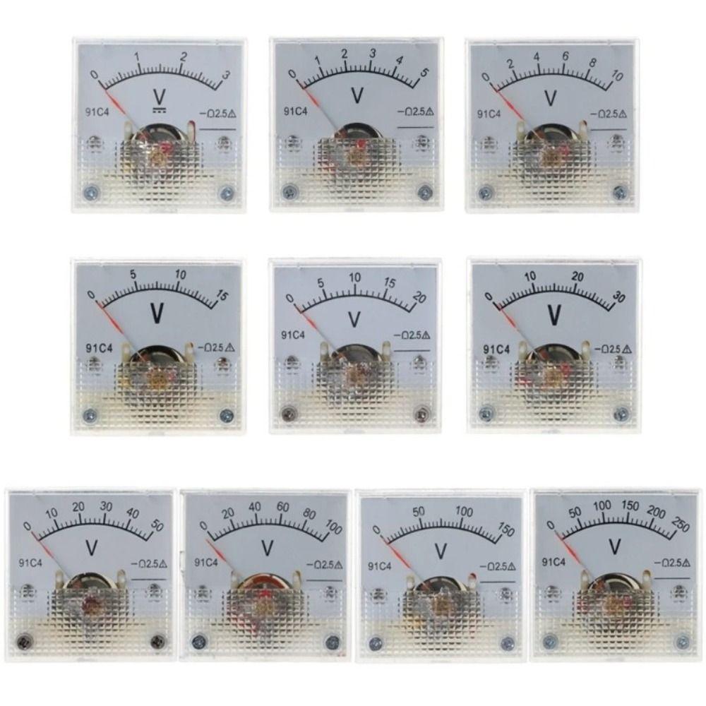 91L4 Pointer Type DC Voltmeter Square Analog Panel Voltage Gauge Voltage Meter Generator
