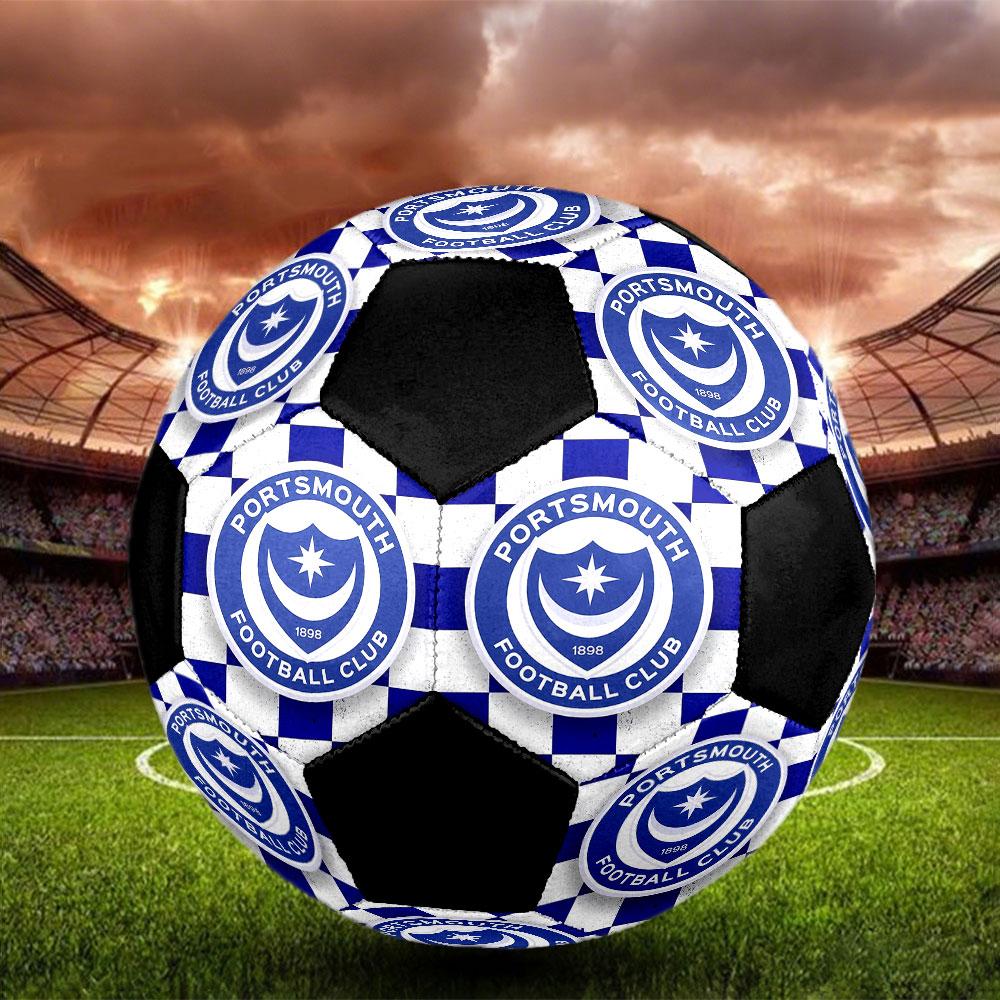 1pc Portsmouth Football Club Soccer Ball Size 5 Indoor Soccer Ball Fashion Colorful Backyard Game - Great For Sports Fans Gift HE44