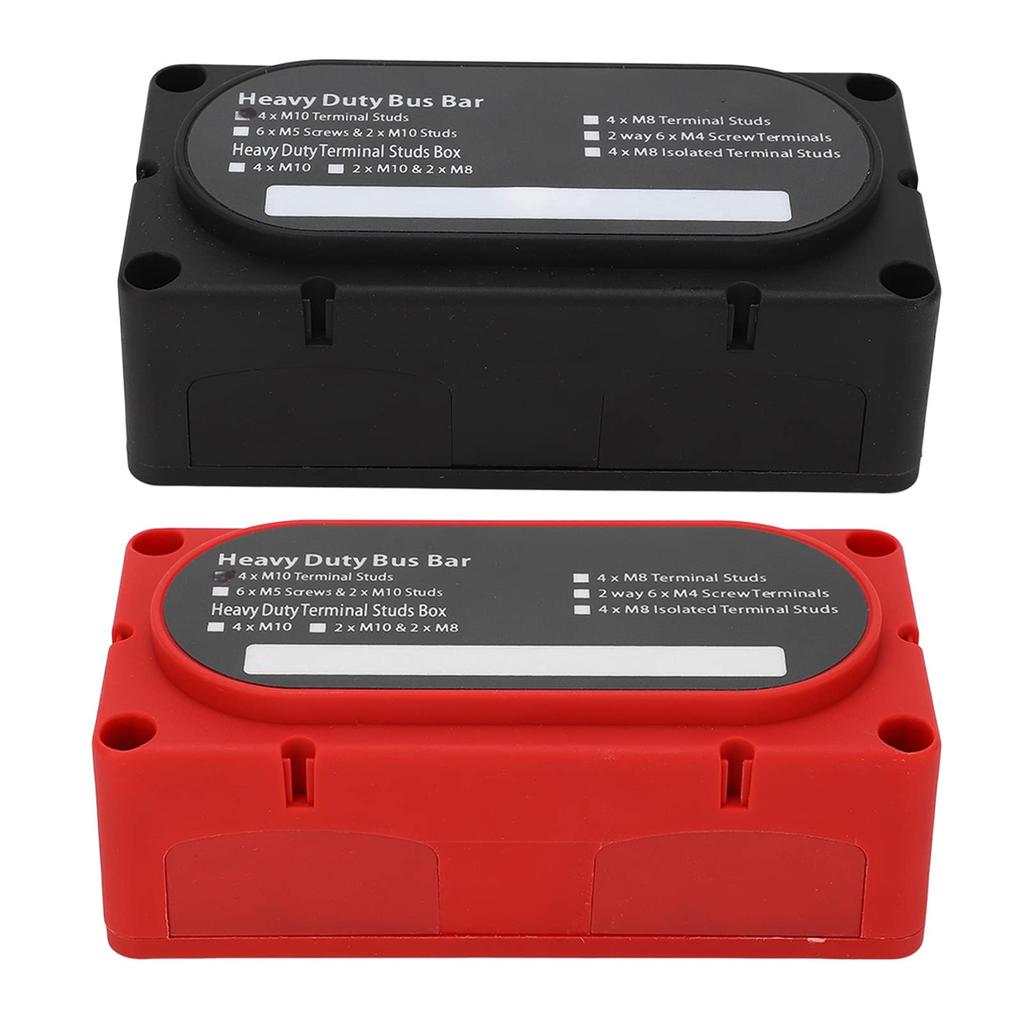 Power Distribution Block Busbar 2pcs Distribution Block 4 Studs 300A Bus Bar Universal 12‑48V for Car RV Yacht Boat