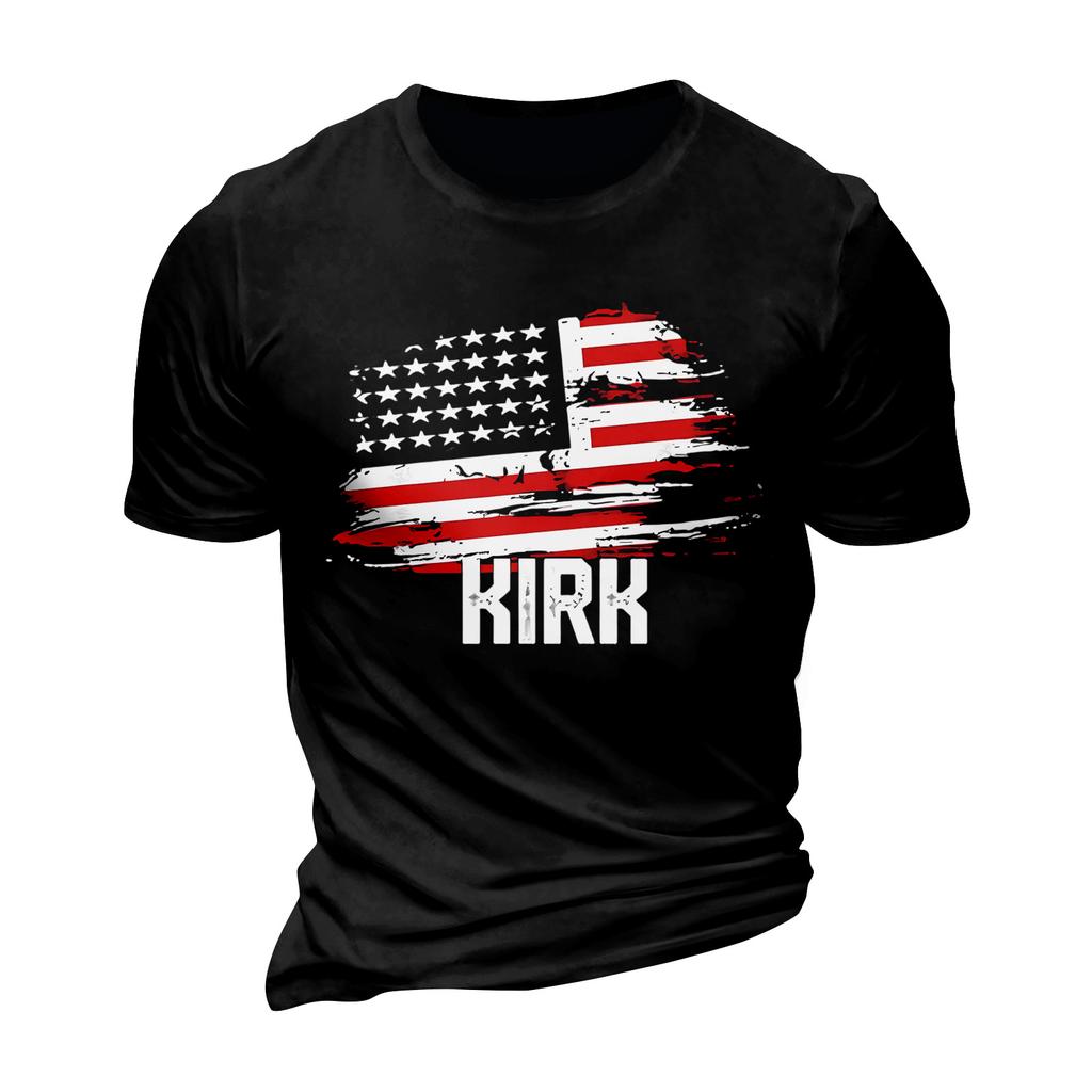 Fashionable Round Neck Short Sleeve Work Clothes Printed Tops For Mens Summer Tops