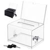 Solid Suggestion Box With Lock and Sign Holder Donation Box Plastic Container Tip Jar  Charity