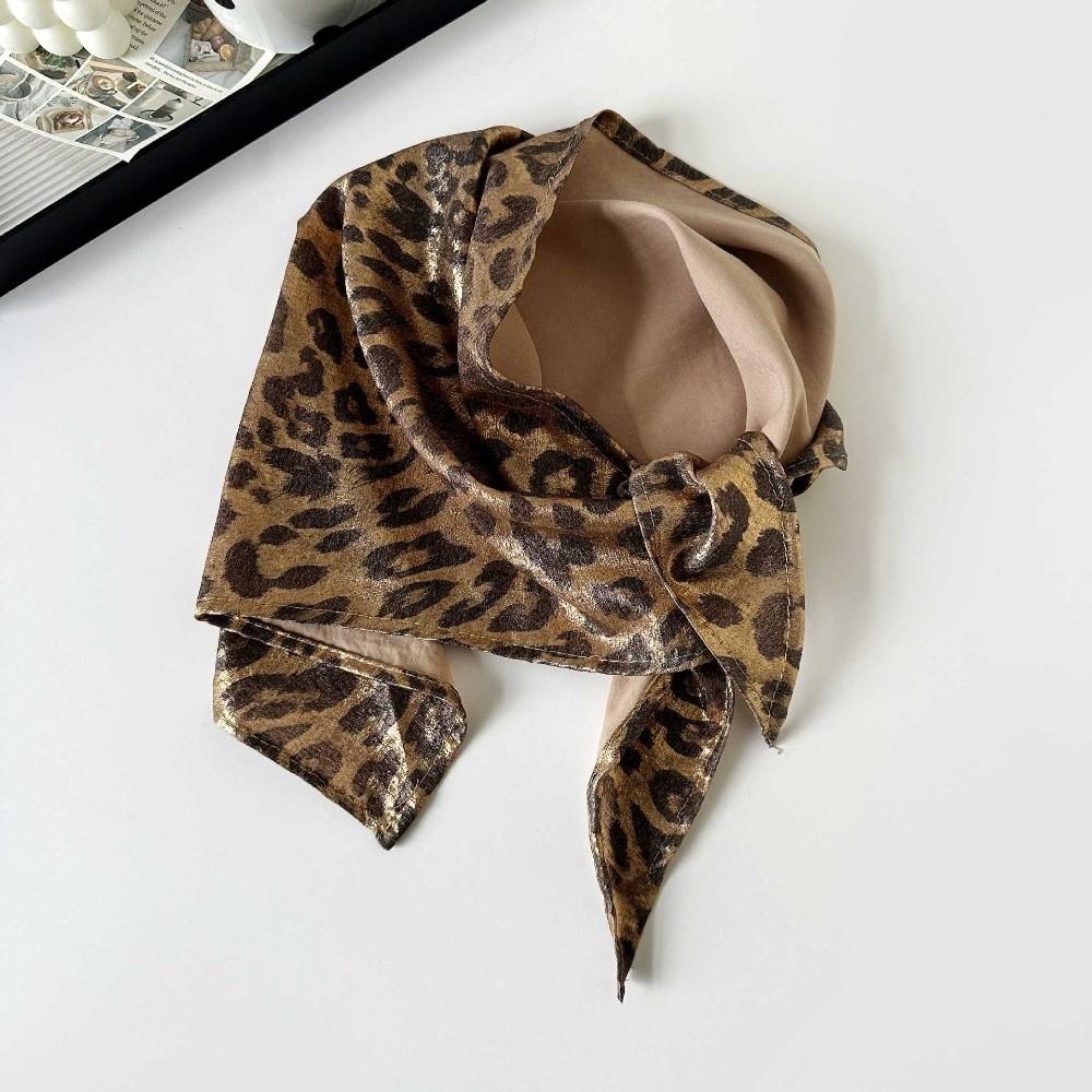 Soft Wrap Leopard Print Hair Scarf Hip Hop Punk Bandana Headwear Triangular Headscarf Streetwear