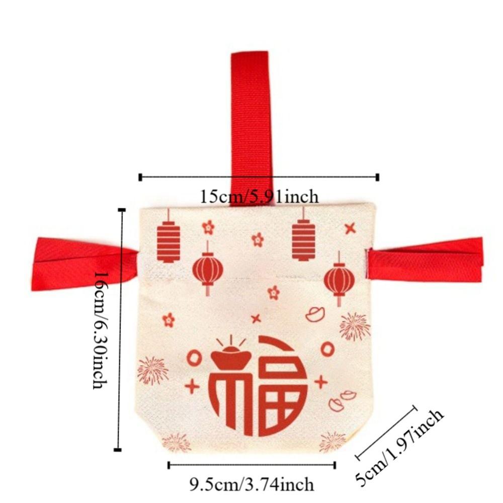 Свадебный мешочек для конфет с бантом Холщовая сумка в китайском стиле Милая маленькая сумочка на запястье Вечеринка
