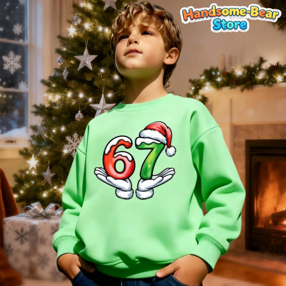Kids Fall Winter Top Soft Round Neck Hoodie Santa Saying 6 7 Unique Casual Holiday Party Pullover Sweatshirt Children's Clothing