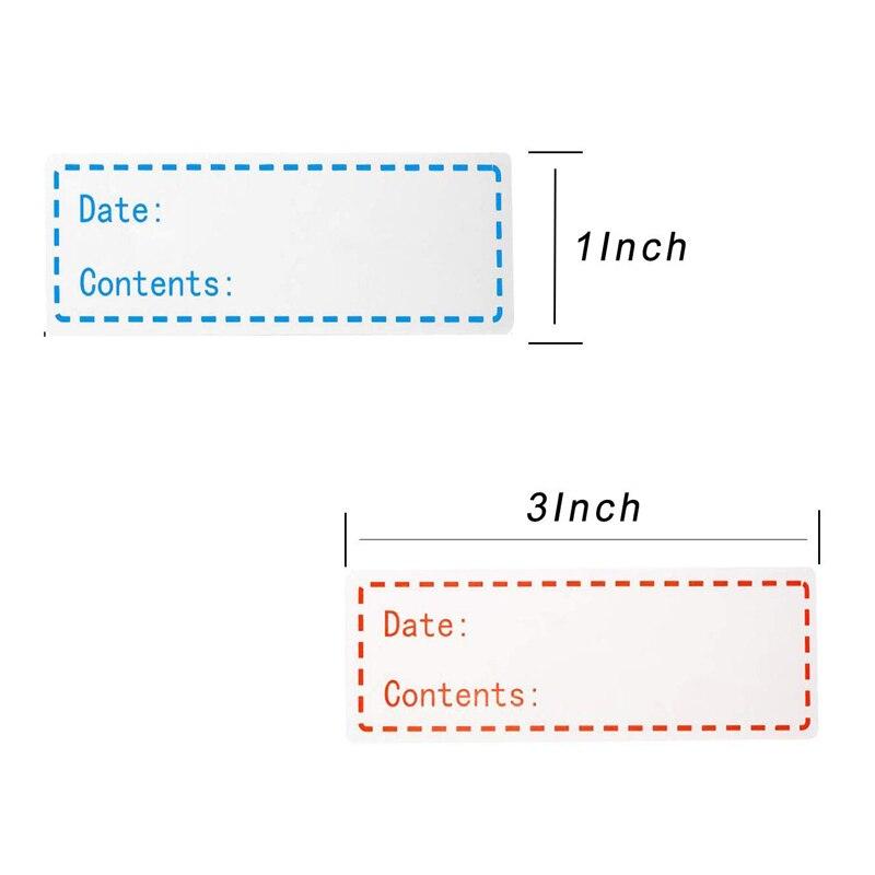 125 шт./рулон, этикетки для морозильной камеры, наклейки 1x3 дюйма, самоклеящиеся этикетки для хранения в холодильнике, этикетки с датой еды, легко чистятся, без остатков