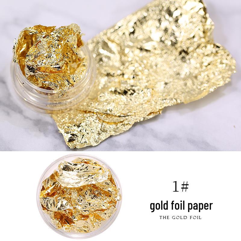 Японская золотая и серебряная фольга для нейл-арта: Самодельные гелевые патчи для фототерапии и дизайна ювелирных изделий