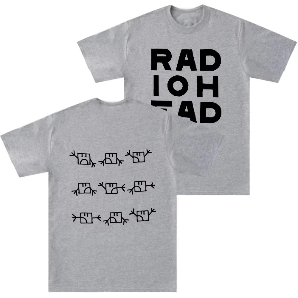 Summer Hot Sale Rock Band Radiohead Semaphore Cotton Long Casual Tee Y2k Unisex Vintage Top Hip Hop Streetwear Oversized Tshirt
