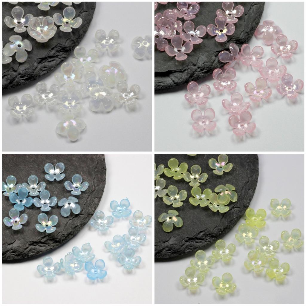 Товары для вечеринок Акриловый материал для цветка с четырьмя лепестками 10 мм DIY аксессуары Изготовление ювелирных изделий Браслет Ожерелье Серьги AB Цветные бусины 100 шт. Ручная работа