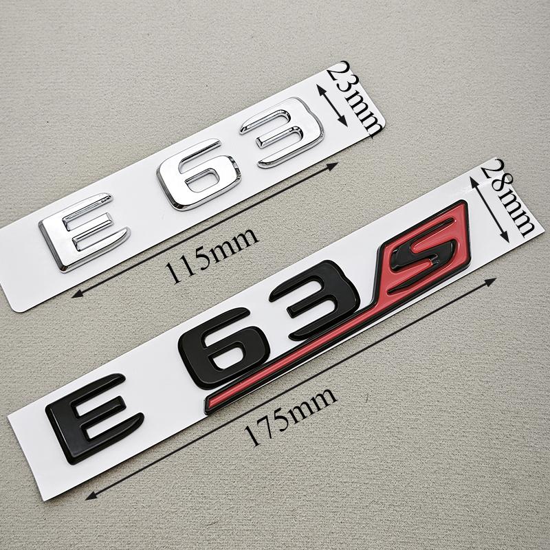 3D ABS Chrome Black Car Letters E63 E63S Logo Emblem Sticker Car Trunk Badge Decals For Mercedes Benz E63 E63S W213 Accessories QK0