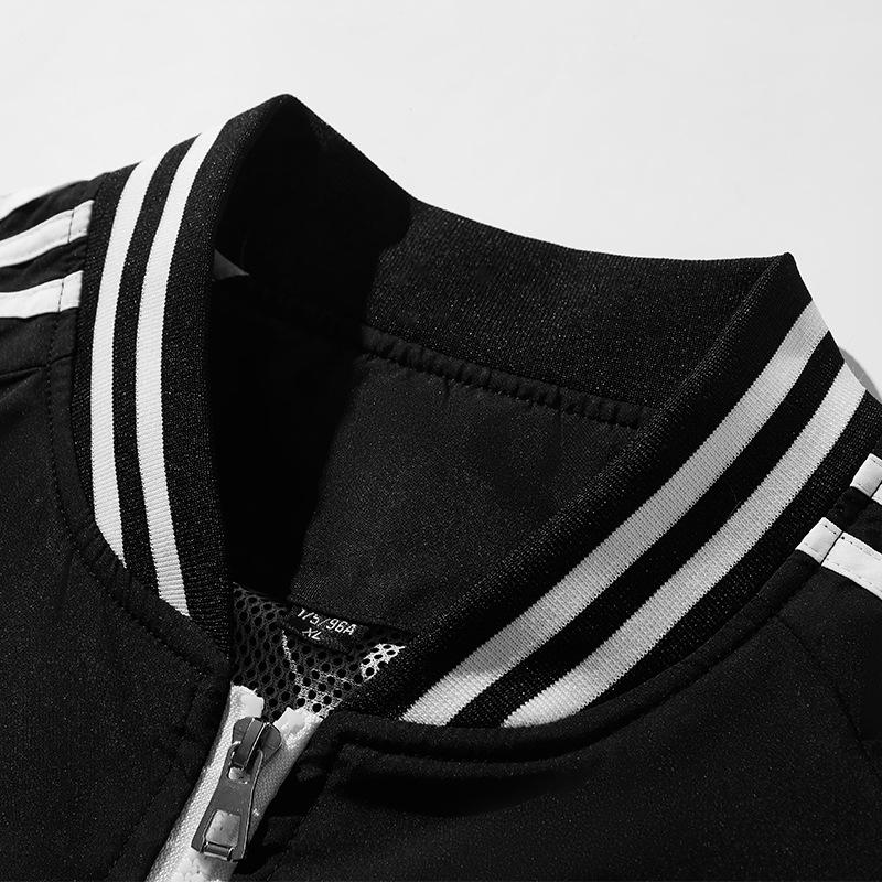 Куртка мужская тонкая контрастного цвета осенне-зимняя новая мужская корейская версия приталенная зеленая повседневная куртка в полоску