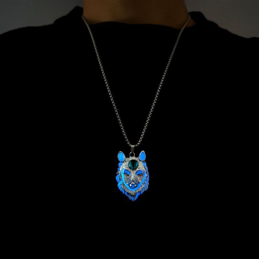 Animal Luminous Pendant Necklace Zinc Zinc Alloy Hip Hop Neck Chains Simple Halloween Necklace Halloween