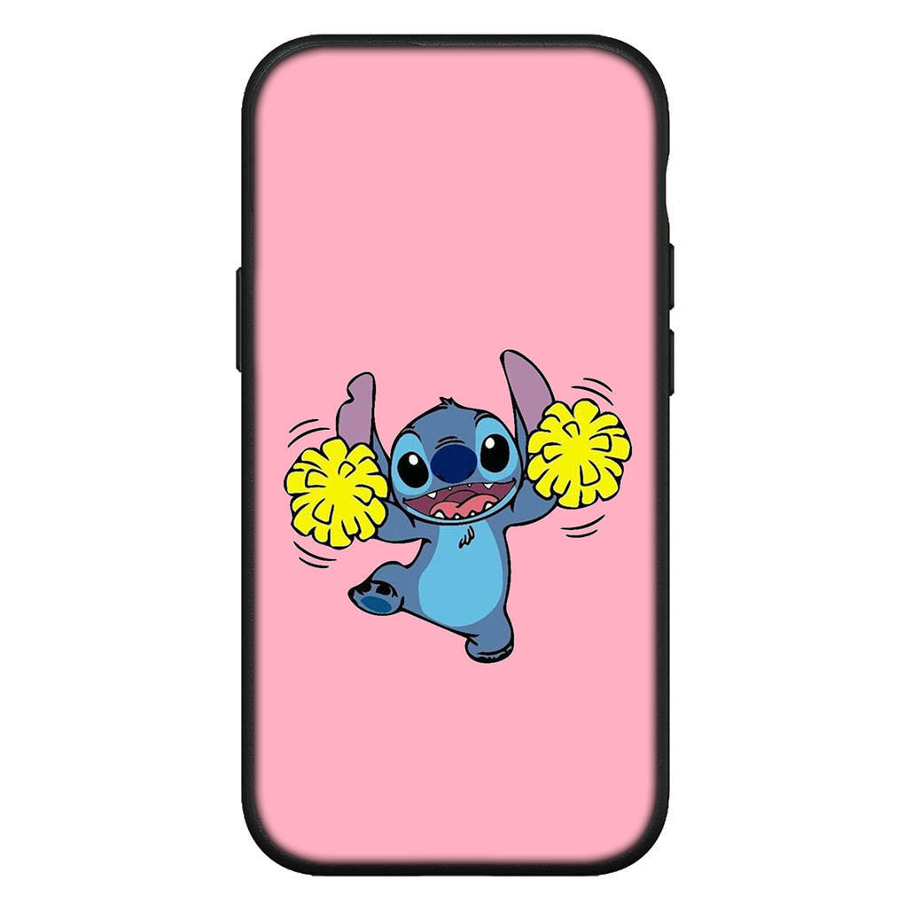 For iPhone 15 14 Xiaomi Redmi Note 13 12 11 Pro Max X 8 7 XR Samsung Galaxy A15 S24 S23 Huawei OPPO A38 Lilo Stitch Black Cartoon Pink Cute Phone Case