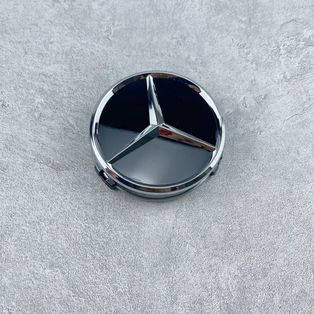 AABGS1 4pcs-AAA-75mm Glossy Black Car Wheel Center Logo Hub Cap For Mercedes Benz AMG W211 W205 W213 W203 C218 A207 CLA CLS E Class