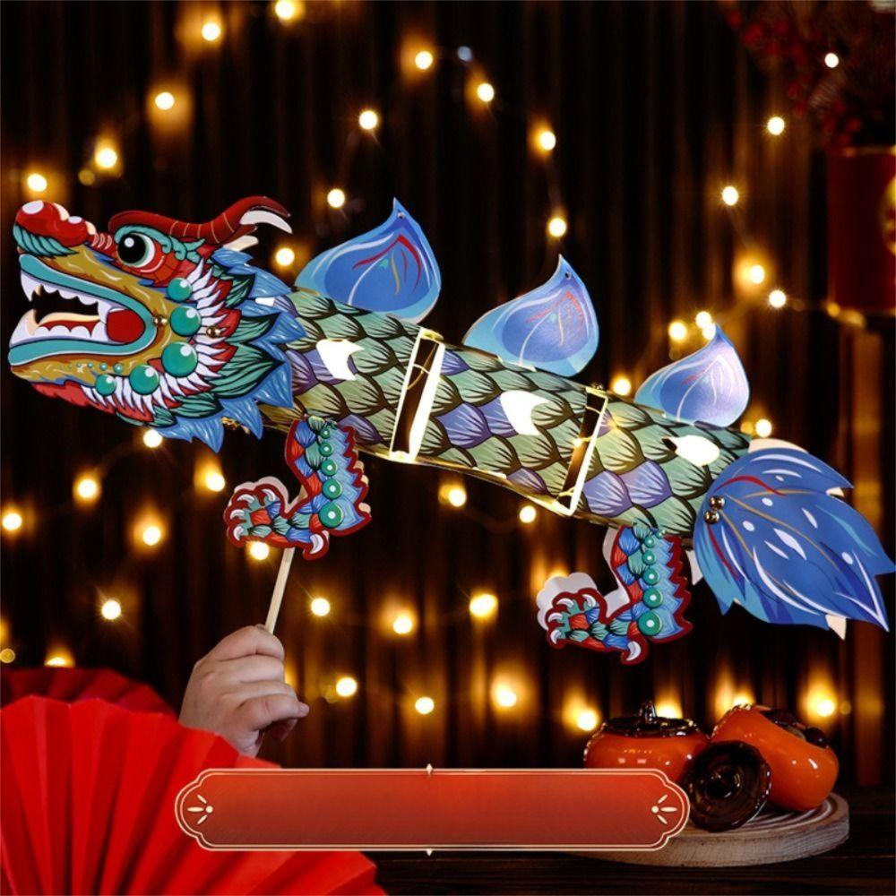 Luminous Mid-Autumn Dragon Dance Lantern DIY Craft Handheld Dragon Lantern New Year
