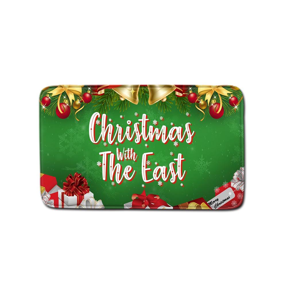 Christmas Waterproof Shower Curtain Four-Piece Floor Mat Combination Bathroom Water-Absorbing Non-Slip Carpet Door Mat Foot Mat