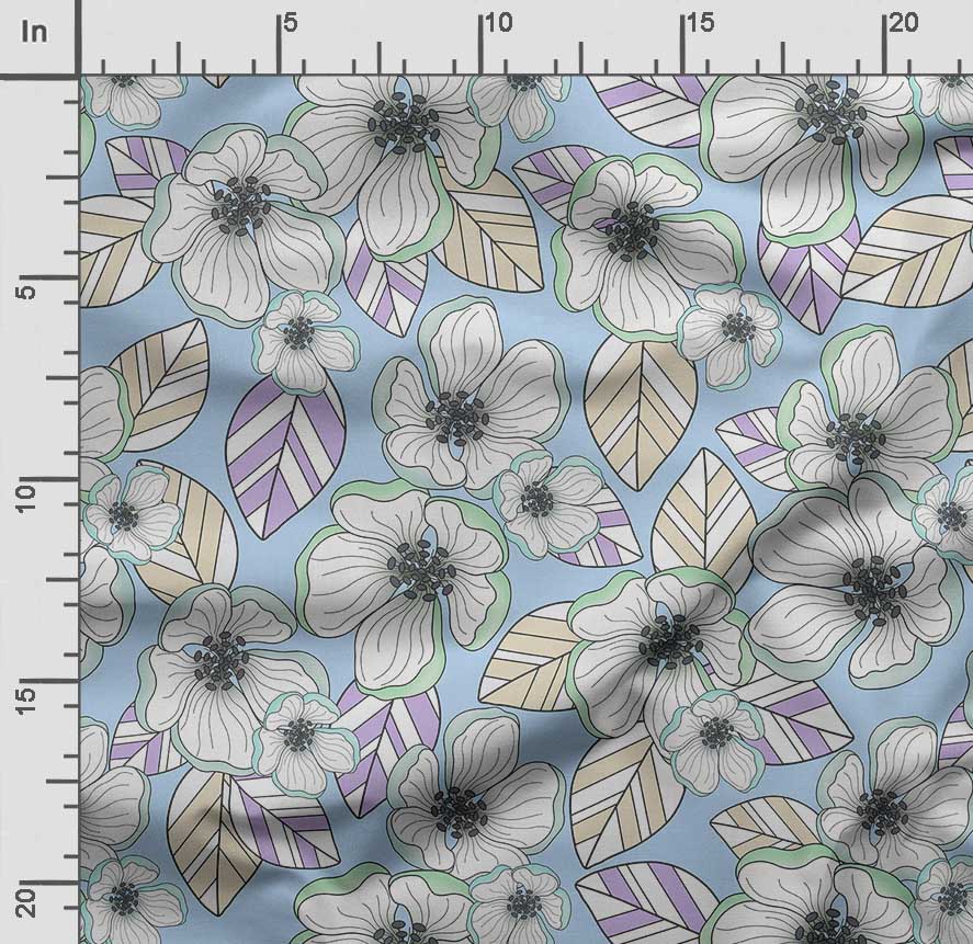 Soimoi Floral Print,  Cotton Cambric Quilting Fabric Sold by The Yard- 42 Inch Wide Medium Weight Cotton Fabric Sewing  Supplies